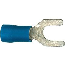 Kabelschuh In Gabelform Isoliert, 100 Stück, Blau - 2,5 Mm², 5,3 Mm