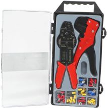 Kabelschuhklemmzange und Abisolierzange Set 45 teilig Kabelschuhe Zangen