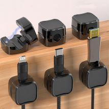 Kabelzubehör 6 Stück Mini-Kabelhalter für Mobiltelefone, magnetischer Kabelhalter, Desktop-Kabelhalter (schwarz)