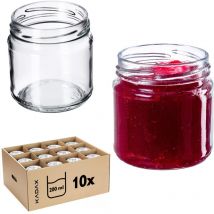 10x Bocal Pots 200ml Pot en Verre pour Conserves Confiture Miel Weki - Kadax