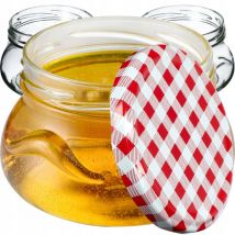 10x Pot Pots 300ml Verre Pour Conserves Confiture De Miel + bouchons Fi82 - Kadax