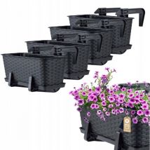 KADAX 4x Coffre Balcon 40cm Poignées Anthracite