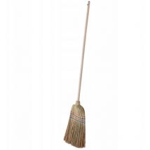 Balai de paille de riz, balai à long manche en bois, balai fonctionnel en Sorgogras, fouet de sorcière, fouet en paille de riz (l: 140cm) Jaune