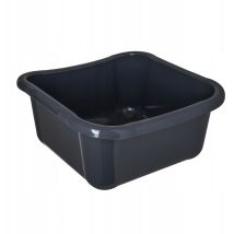 Bassine à linge rectangulaire, robuste, avec poignées confortables, bac de rangement, bac de nettoyage compact, gris foncé, 12 l - Kadax