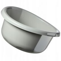 Bassine en Plastique pour le Lavage à la Main des Vêtements et de la Vaisselle, Dotée d'une Forme Ronde et de Poignées Ergonomiques (2.5L, Gris)