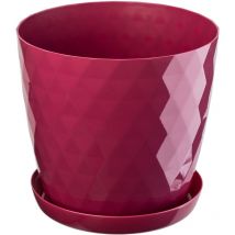 Kadax - Blumentopf, Ein Topf für Blumen und Pflanzen mit Untersetzer, 20cm, Rosa