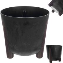 Blumentopf mit Einsatz, 18 cm, Schwarz - Kadax