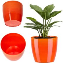 Blumentopf, Pflanzkübel, Blumenkübel aus Kunststoff, rund, 12 cm, Orange - Kadax
