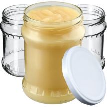 Bocaux de conservation 500 ml avec couvercles à visser, bocaux, bocaux, bocaux, bocaux, bocaux de conservation, bocaux ronds (blanc) - Kadax