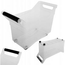 KADAX Boîte de rangement, boîte de rangement avec roues, récipient en plastique avec poignées, boîte de rangement transparente (14 l), K9745