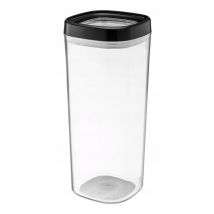 Boîte de rangement transparente en plastique avec couvercle pour farine, céréales, sucre et pâtes (1800 ml, noir) - Kadax
