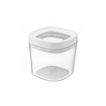 Boîte de rangement transparente en plastique avec couvercle pour farine, céréales, sucre et pâtes (600 ml, blanc) - Kadax
