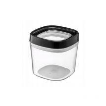 Boîte de rangement transparente en plastique avec couvercle pour farine, céréales, sucre et pâtes (600 ml, noir) - Kadax