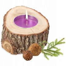 Bougie parfumée Bougeoir rustique en bois - Kadax