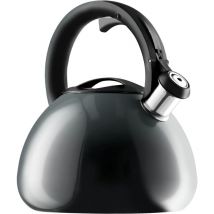 Kadax - Bouilloire sifflante en acier inoxydable de 3 l - Bouilloire rétro en 3 couleurs différentes - Avec effet ombré - Gris