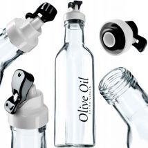 Bouteille en verre pour huile d'olive et vinaigre 500 ml avec distributeur d'huile et de vinaigre - Kadax