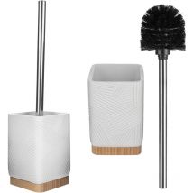 Kadax - Brosse wc avec support, brosse wc avec poignée et support, brosse wc avec porte-brosse, brosse wc sans perçage (carré blanc)