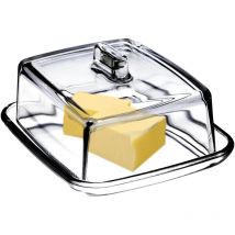 Butterdose aus Glas, rechteckige Butterglocke, klare Butterschale - Kadax