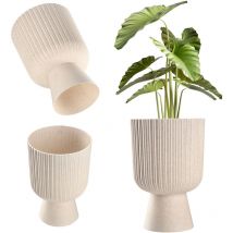 Cache-Pot de Fleur Support de Fleur de Pelouse 14 cm Beige - Kadax