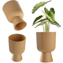 Cache-Pot de Fleur Support de Fleur de Pelouse 14 cm Marron - Kadax