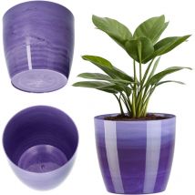 Kadax - Cache-pot de fleurs 16 cm pour fleurs en marbre violet pour salon