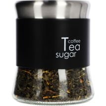 Café Thé Sucre Récipient en Verre avec Couvercle Noir 750 ml - Kadax