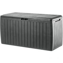 Kadax - Caisse de jardin - 116,6 x 47 x 59,5 cm - En plastique - 290 l - Avec poignées et fermeture - Pour ranger les coussins - 290 l - Anthracite