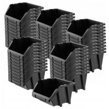 Cajas de Almacenamiento de Plástico pp, 50 Unidades, Varios Tamaños y Colores, Negro, 187 x 158 mm - Kadax