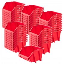 Cajas de Almacenamiento de Plástico pp, 50 Unidades, Varios Tamaños y Colores, Rojo, 214 x 198 mm - Kadax