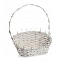 KADAX Cesta de regalo de mimbre tejida universal de primera calidad, cesta de almacenamiento tejida, cesta de exhibición (blanco, pequeña)