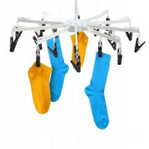 KADAX Cintre de Sèche-linge pour Chaussettes à Linge Chaussettes de Lavage 16 Clips Carrousel