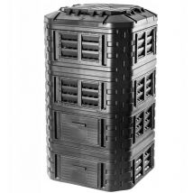 Composteur de Jardin 1260L, Grand Bac à Compost pour Une Gestion Écologique et Efficace des Déchets Organiques en Espace Extérieur (Noir) - Kadax