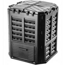 Composteur de Jardin 360L, Une Solution Écologique et Pratique pour Transformer Vos Déchets Organiques en Engrais Nature, Bac à Compost (Noir) - Kadax