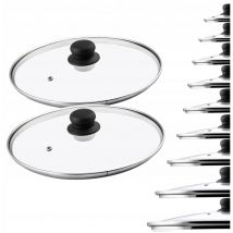 Couvercle en Verre 26cm Résistant à la Chaleur Universel 2 pcs - Kadax