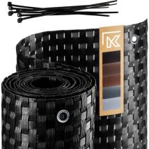 Couverture de Balcon pour Balcon Tapis en Technorattan Masquage de Terrasse 0,9x6m Noir - Kadax