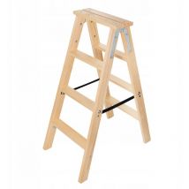 Kadax - chelle en bois, échelle de peintre, escabeau, escabeau, escabeau, escabeau, échelle pliante, double marche avec crochet en acier (4 marches)