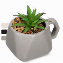 Fleur Artificielle Plante Décorative Succulente Gris - Kadax