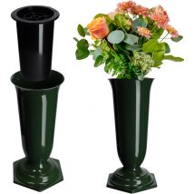 Florero Florero Lápida Cementerio Lápida Insertar Base Verde 37cm - Kadax