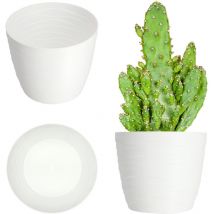 Kadax - Funda para Maceta Blanca Redonda 15cm Plástico