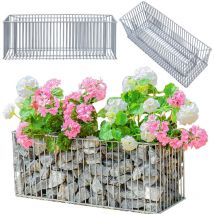 Gabionen-Pflanzkorb, Gabione, rechteckiger, Garten, Terrasse, 98 x 33 cm - Kadax