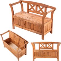 Kadax - Gartenbank Holz Park mit Rückenlehne 119cm Terrasse mit Buchsbaum Eiche