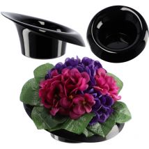 Kadax Ikebana Aus Kunststoff, Blumentopf, Blumenschale, Schief, 11 Cm, Schwarz