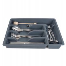 Insert en plastique pour tiroir de cuisine, organiseur pour couverts, gris - Kadax