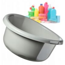 Lavabo de plástico para lavar a mano ropa y platos, con forma redonda y asas ergonómicas (15 l, gris) - Kadax