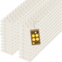 Kadax - Lot de 20 pigeons anti-oiseaux en plastique 10 m - Pour balcon, anti-pigeons - Blanc