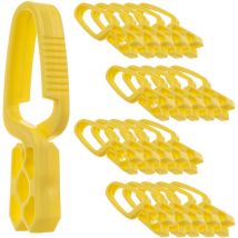 Lot de 20 pinces à linge en plastique robuste - Pinces à chaussettes colorées - Résistantes au vent - Pour l'intérieur et l'extérieur (jaunev1)