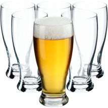 Kadax - Lot de 6 verres à bière de 565 ml - Passe au lave-vaisselle - Corde à bière résistante avec base stable - Verres à bière - 6 x 565 ml
