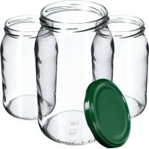 Lot de 8 bocaux de conservation en verre pour couvercle à visser - 900 ml - Pour confiture, conservation, conserves, verts - Kadax