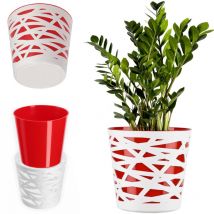 Macetero Macetero de plástico para flores y plantas, 13 cm, color rojo - Kadax