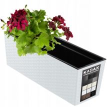 Kadax - Macetero para balcón + inserto 19x56cm blanco